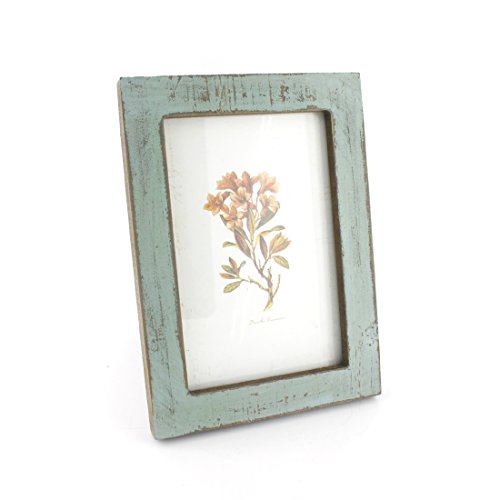 Zhenzan Frames 4x6 Inches Simple Rectangular Desktop Family Picture Photo Frame with Glass Front (Blue)