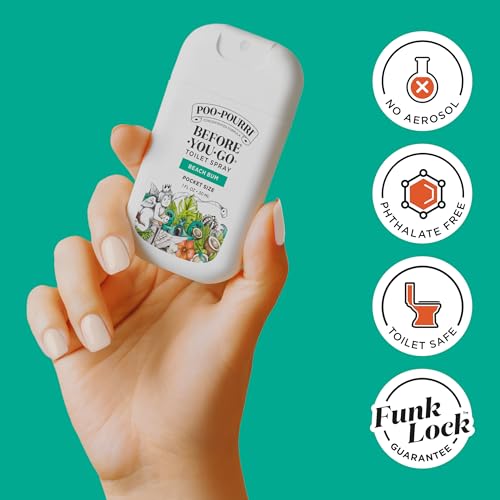 Poo-Pourri Before-You-Go Pocket Toilet Spray, Travel Essentials, Beach Bum, 1 Fl Oz, Up to 50 Uses, On-The-Go Bathroom Odo...