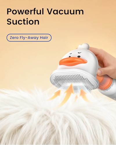 kurtmark Vacuum Dog Brush for Shedding, 4-in-1 Self-Cleaning Slicker & Undercoat Rake, Deshedding Grooming Tool, Anti-Stat...