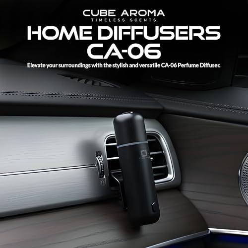 Cube Aroma CA-06 Black Diffuser - Aromatherapy Diffuser - Compact Essential Oil Fragrance Diffuser - 2 Modes - Auto Power ...