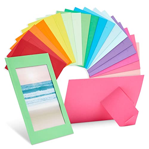 Juvale Cardstock Picture Frames - 4x6 in, Multicolor, 50 Pack - Paper Photo Frames for DIY & Classroom Crafts