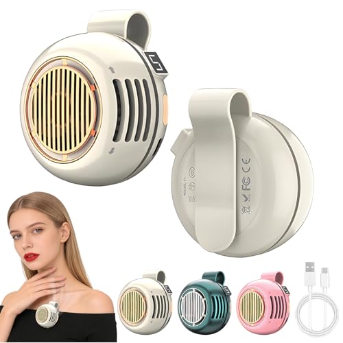 Glintor Portable Silent Mini Bladeless Fan Clip On,5 Speeds Clip-On Fans For Shirt,Small Clips Fanmini Whirlwind Fans For ...