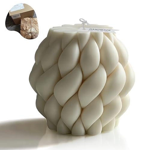 Hyznengu Knot Ball Soy Wax Candle- Large Handmade Pillar Scented Elegant Bubble Aesthetic Candle, Housewarming Wedding Bir...