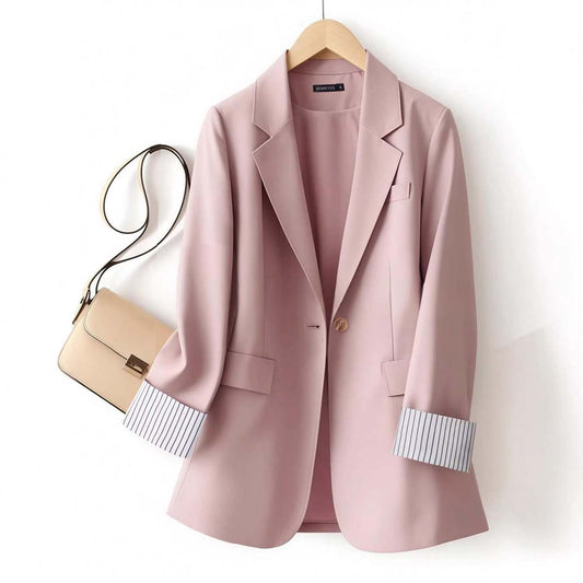 Womens Korean-style Slim-fit Single-breasted Suit Jacket