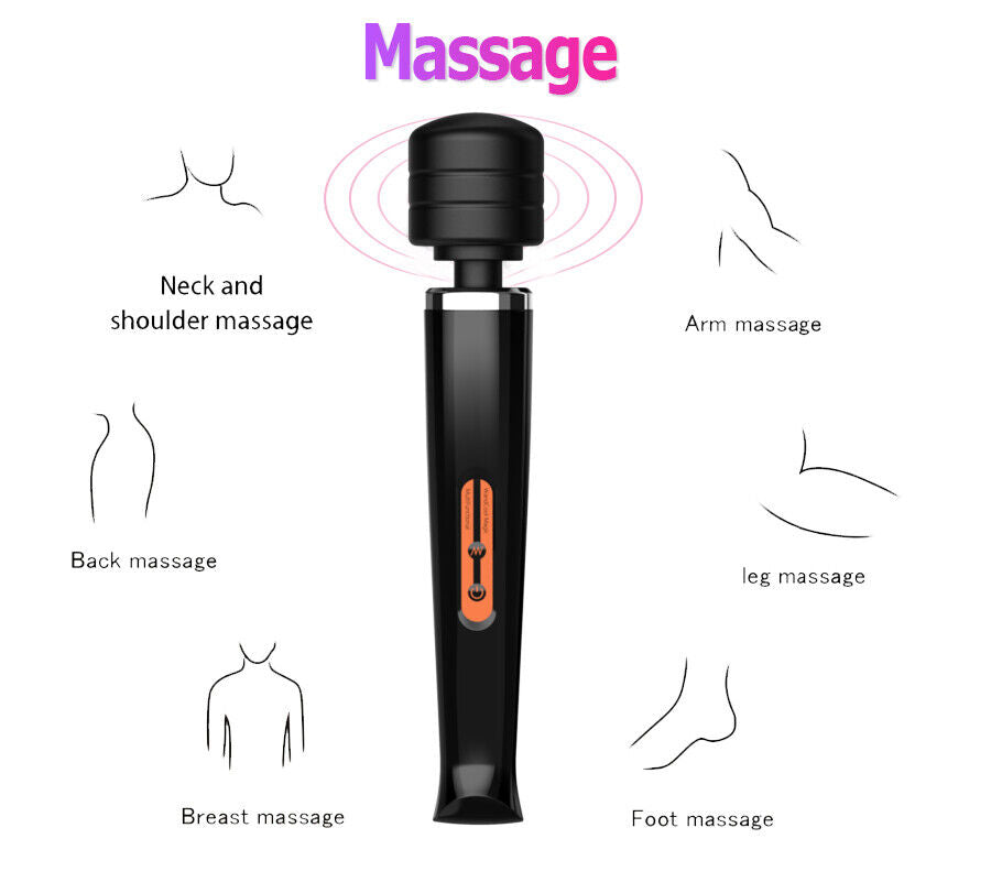 Body Wand Vibrating Massager USB Rechargeable 10 Modes Speed Pleasure Stick