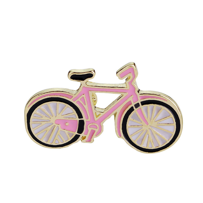 Creative Long Hair Beauty Bicycle Wishing Bottle Socks Cartoon Enamel Brooch