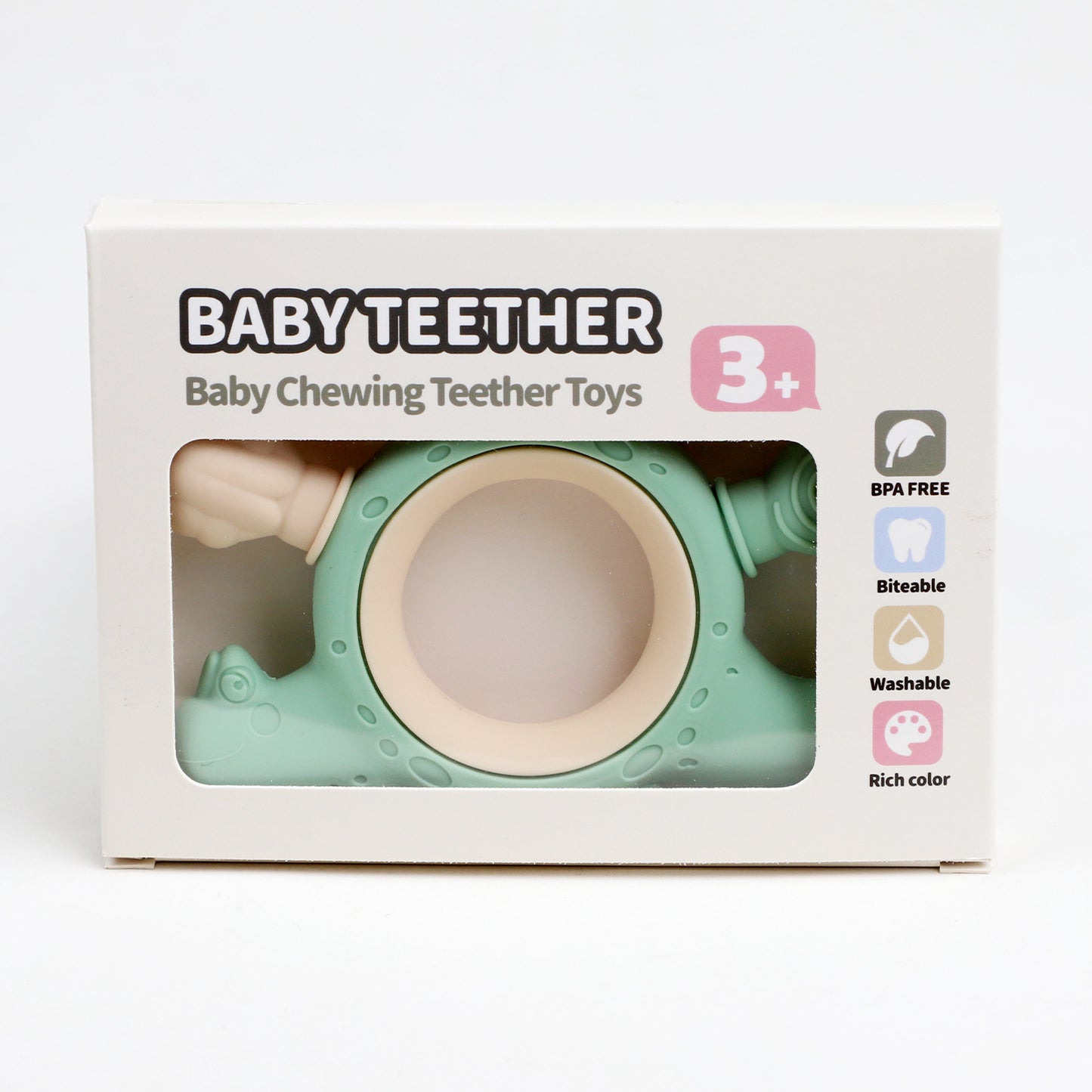 Food-grade Silicone Two-tone Dinosaur Animal Teether