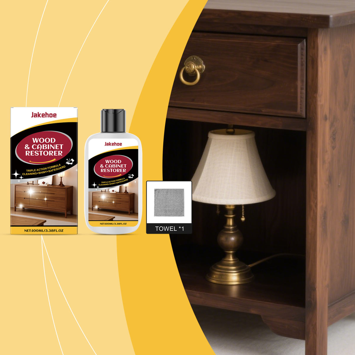 Wooden Furniture Scratch Care Solution Gentle Cleaning Decontamination Maintenance Polishing