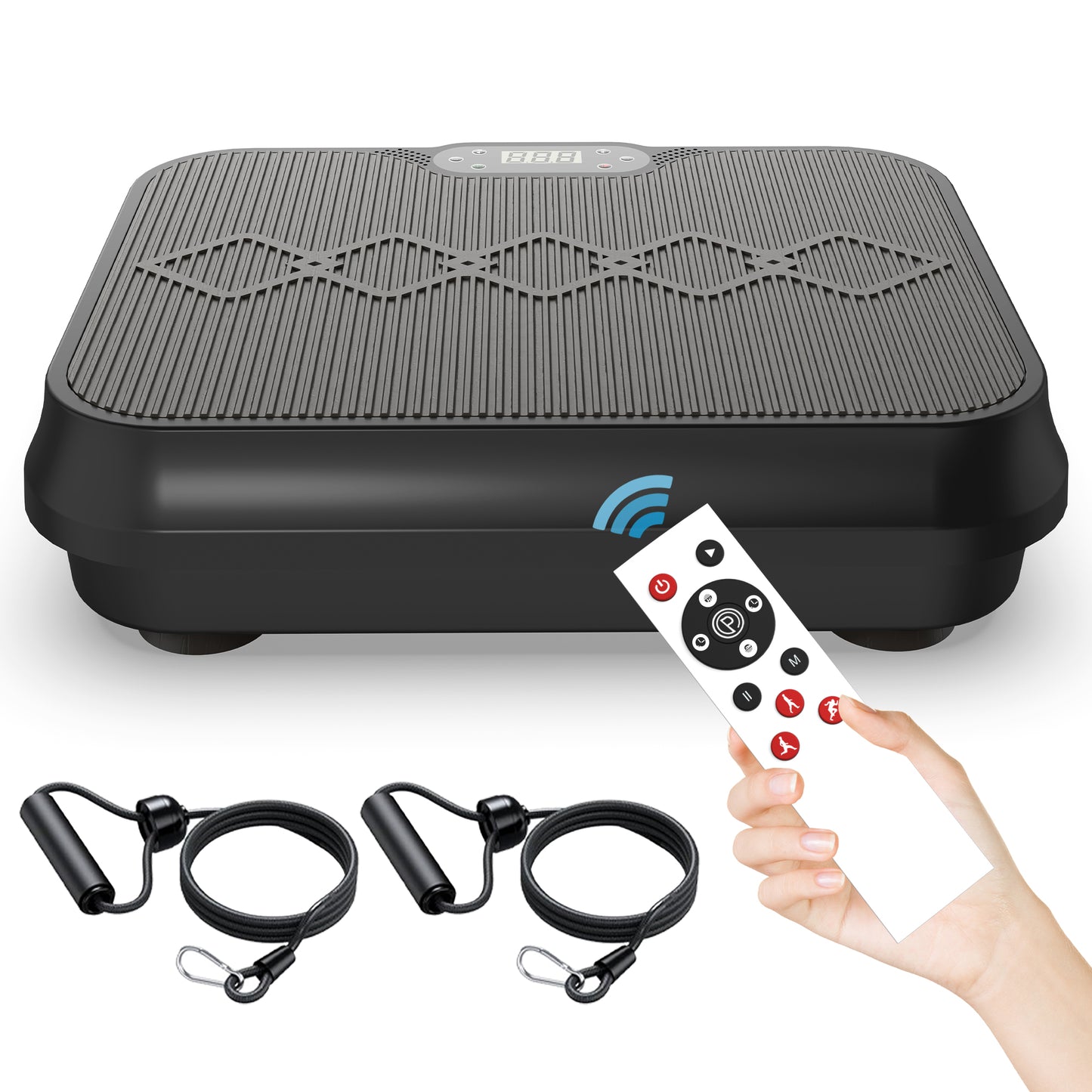 Vibration Plate Exercise Machine, Whole Body Workout Platform With Remote Control, Resistance Bands, Vibration Platform For Home Gym