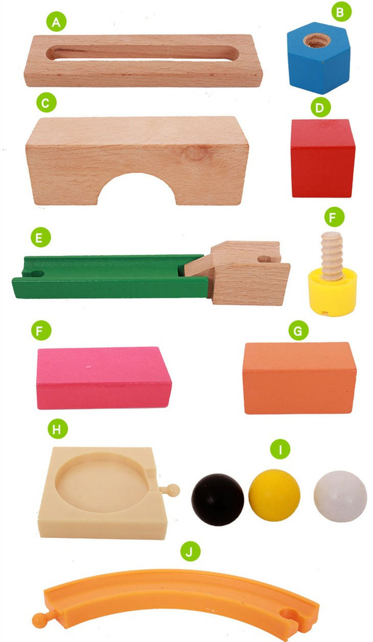 Wooden Toys Multifunctional Creative Track Building Blocks