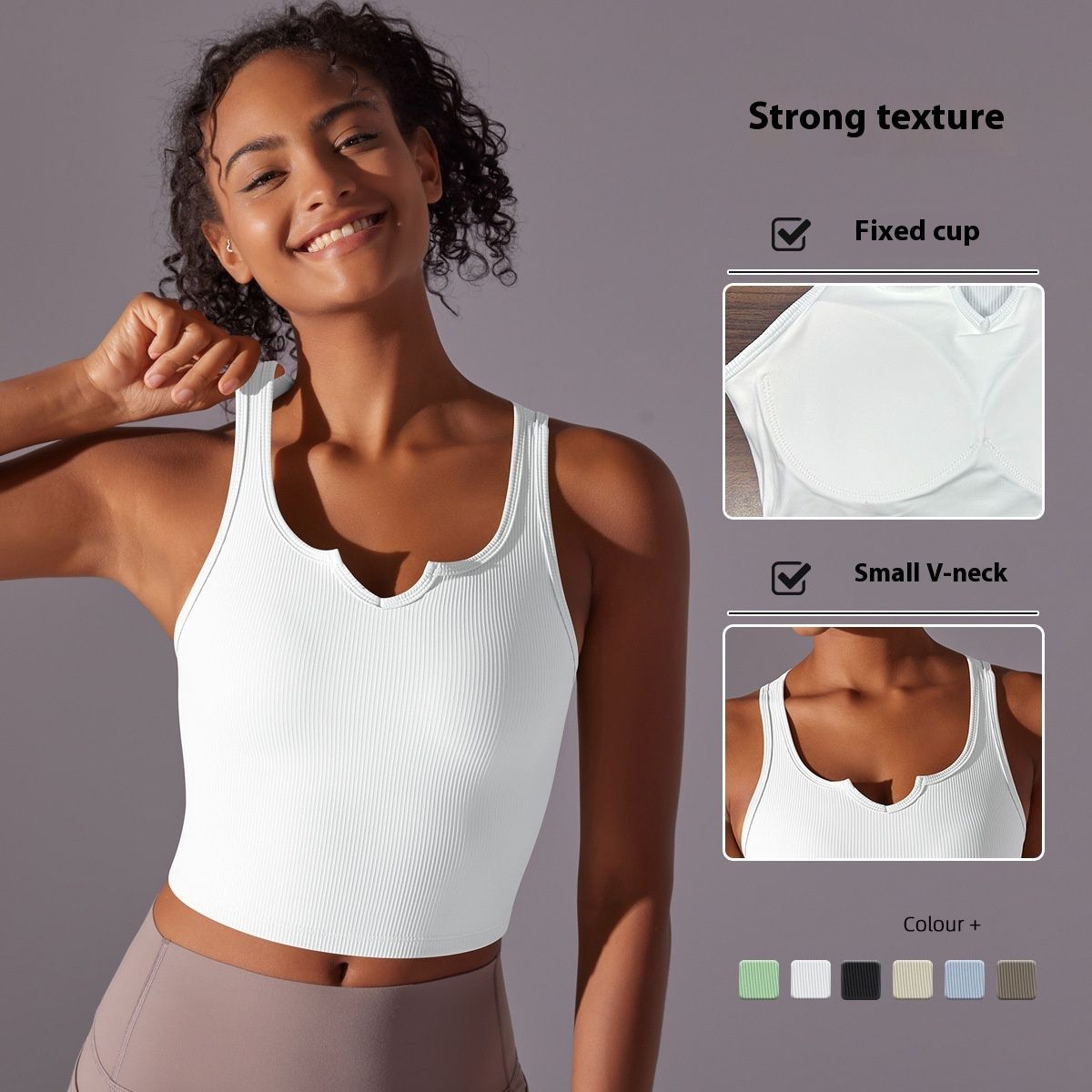 Women's Fashion Seamless V-neck Thread Sports Yoga Vest