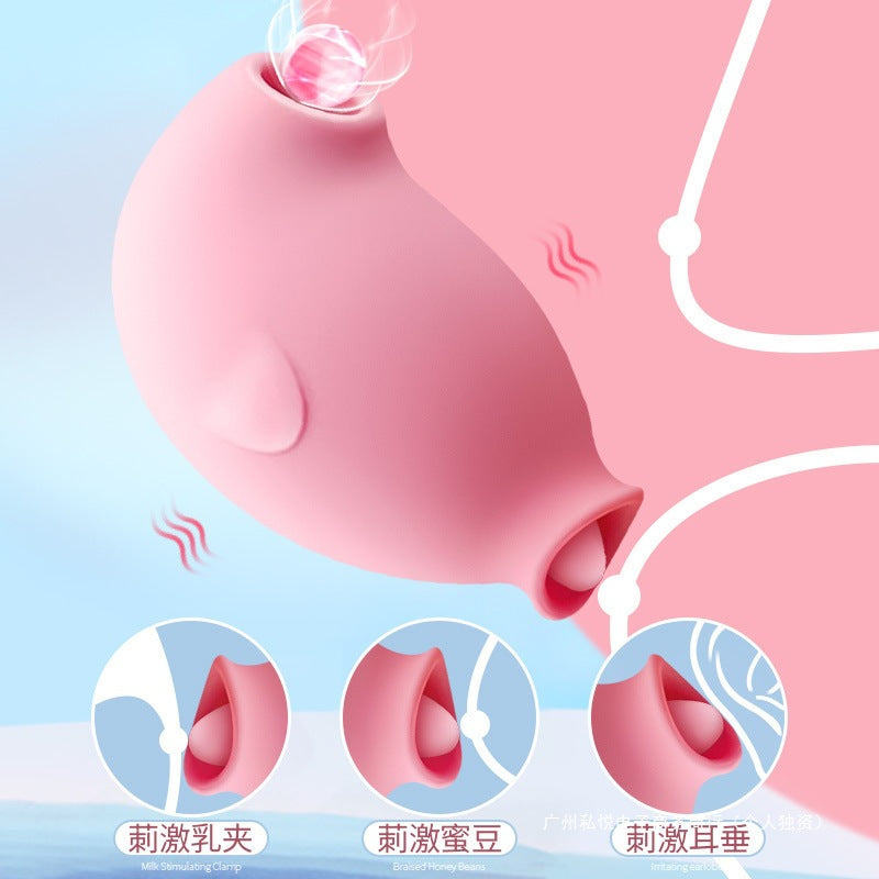 Penguin-shaped Silicone Simulation Toy For Oral Sex And Self-pleasure, With Variable-frequency Charging And Vibrating Function