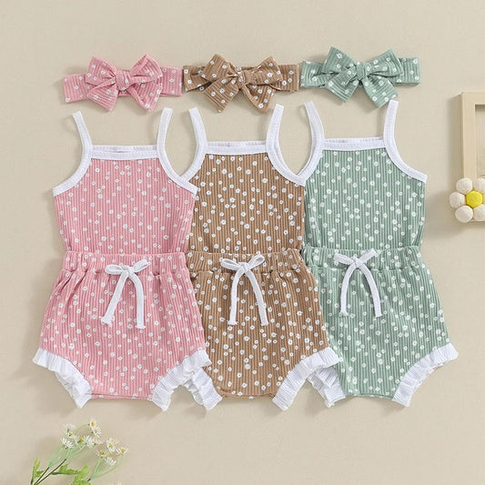 Girls' Bow Hair Accessories Romper Suit