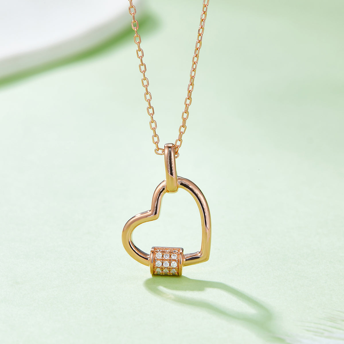 3.3g S925 Sterling Silver Heart Necklace 45cm  15 Stone Moissanite Pave Bar Pendant With GRA Certificate, Platinum Plated Romantic Jewelry Gift Box Set For Women