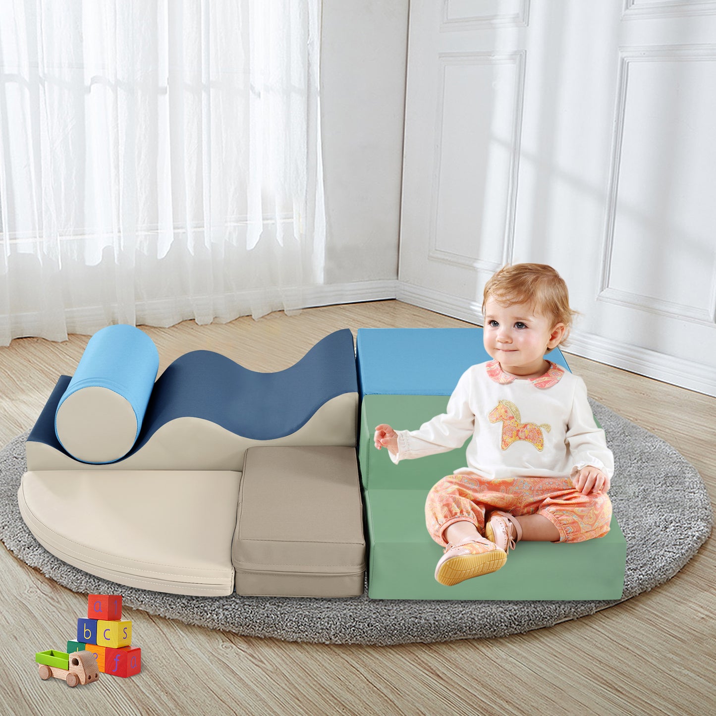 Soft Climb And Crawl Foam Playset 6 In 1, Soft Play Equipment Climb And Crawl Playground For Kids,Kids Crawling And Climbing Indoor Active Play Structure