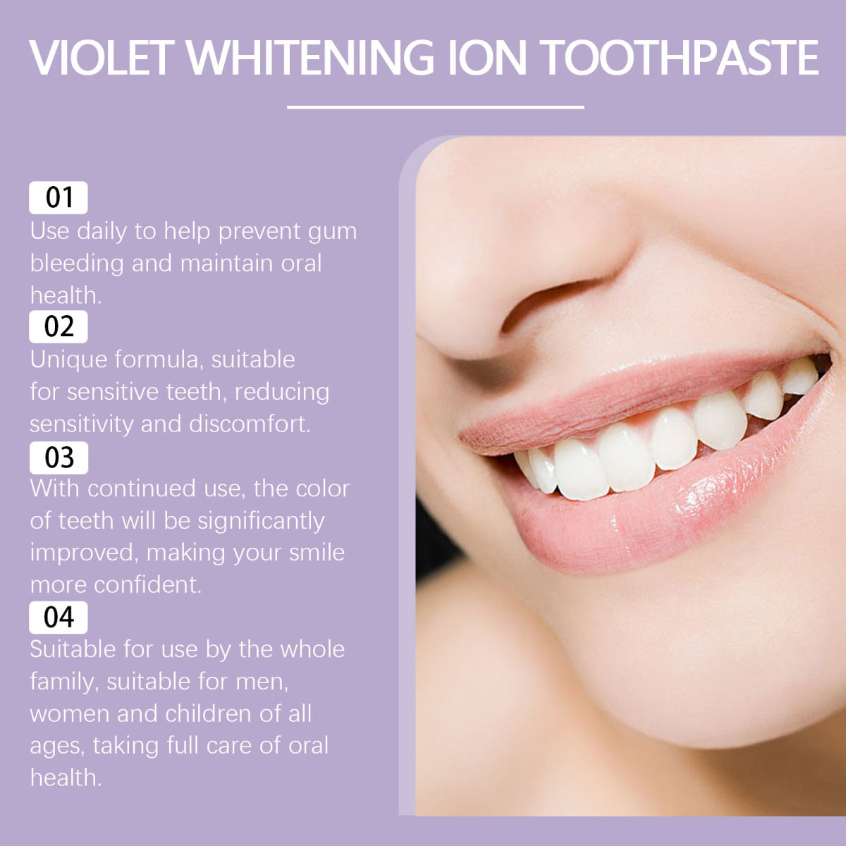 Purple Toothpaste Tartar Yellow Stains Oral Odor Beautiful Tooth Care