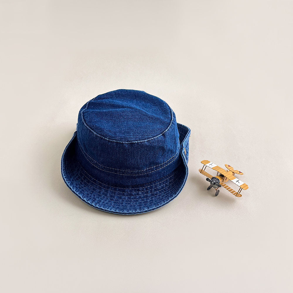 Retro Washed Denim Fisherman Hat With Adjustable Brim For Sun Protection, Outdoor Climbing And Leisure Hat