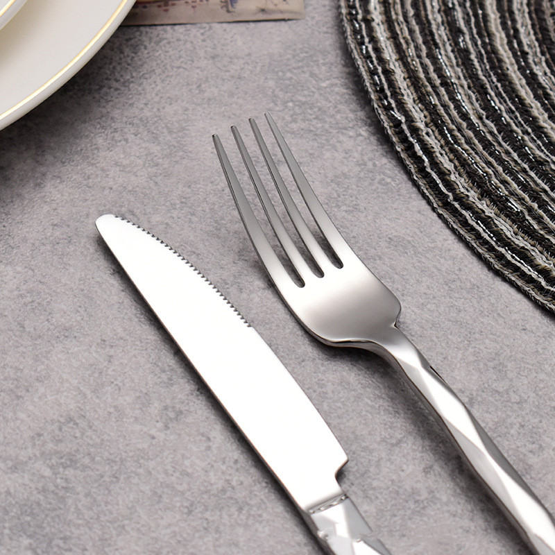 Featured Square Handle Knife, Fork And Spoon Hotel Restaurant Home
