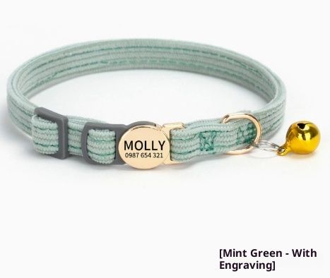 Corduroy Safety Buckle Customizable With Pet Name Stylish And Personalized Cat Collar