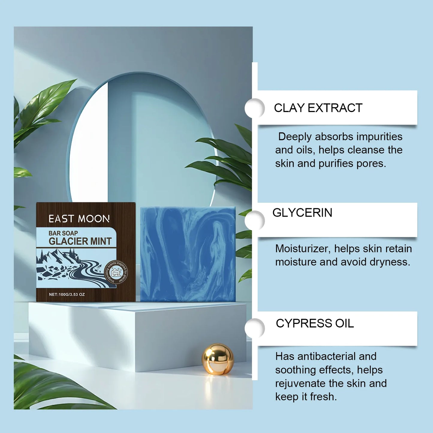 East Moon Glacier Mint Refreshing Body Cleansing Soap | Arvou