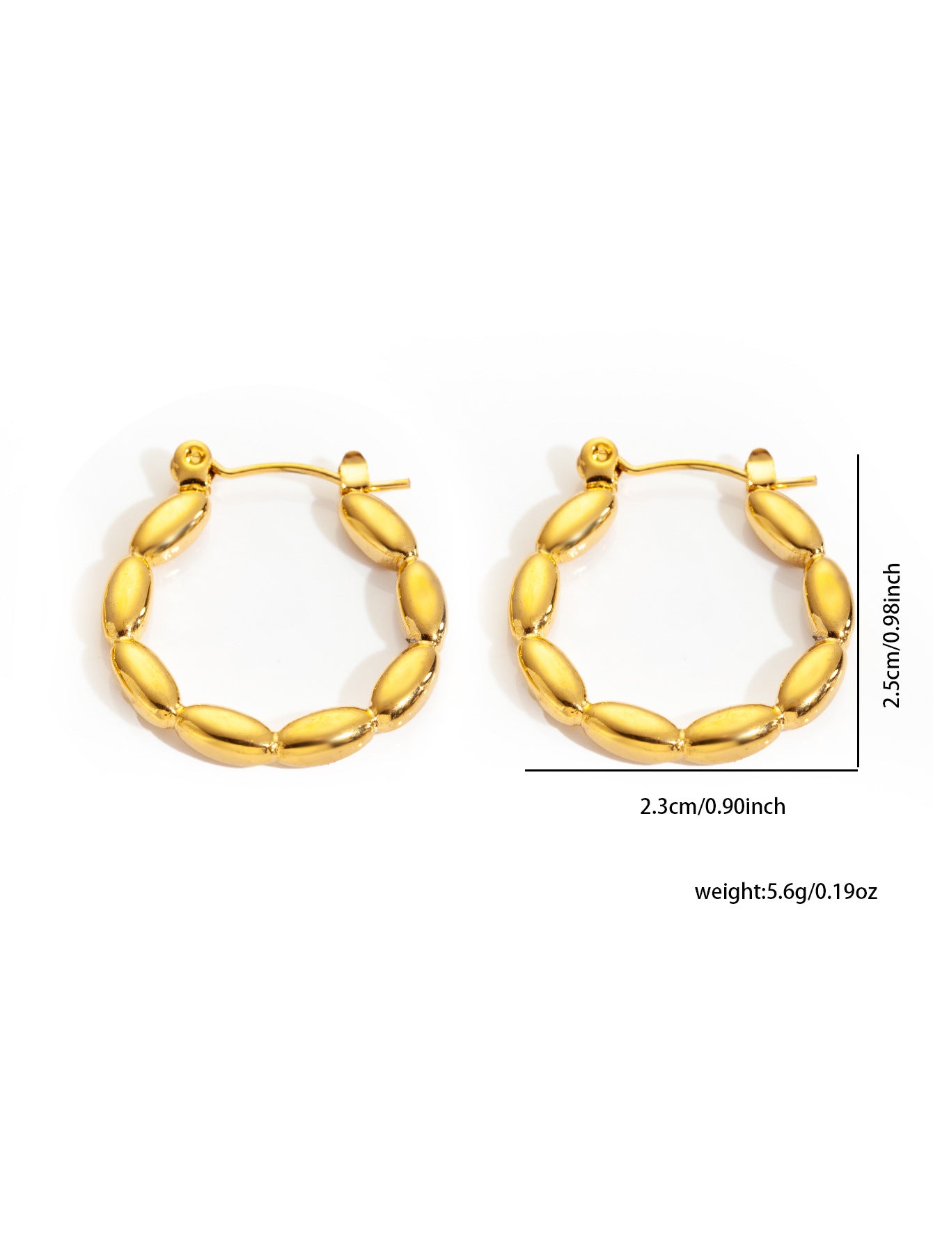 Gold Stainless Steel Earrings For Women, Niche Light Luxury Fashion High-End Tarnish Resistant Titanium Steel Ear Jewelry