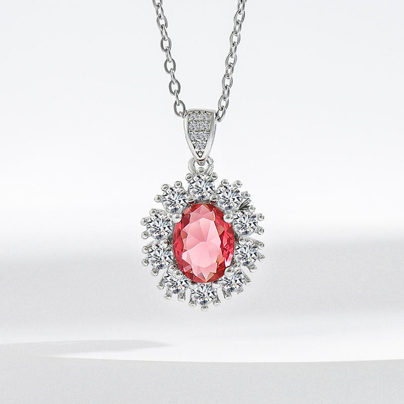 Full Diamond Necklace Ring Earrings Female Accessories Suit