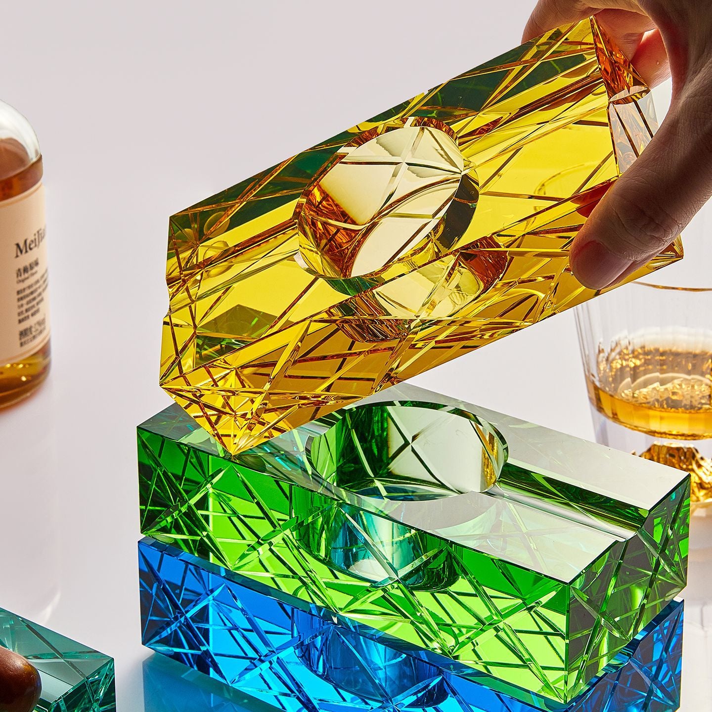 Creative K9 Crystal Glass Cigar-Specific Ashtray For Home Use