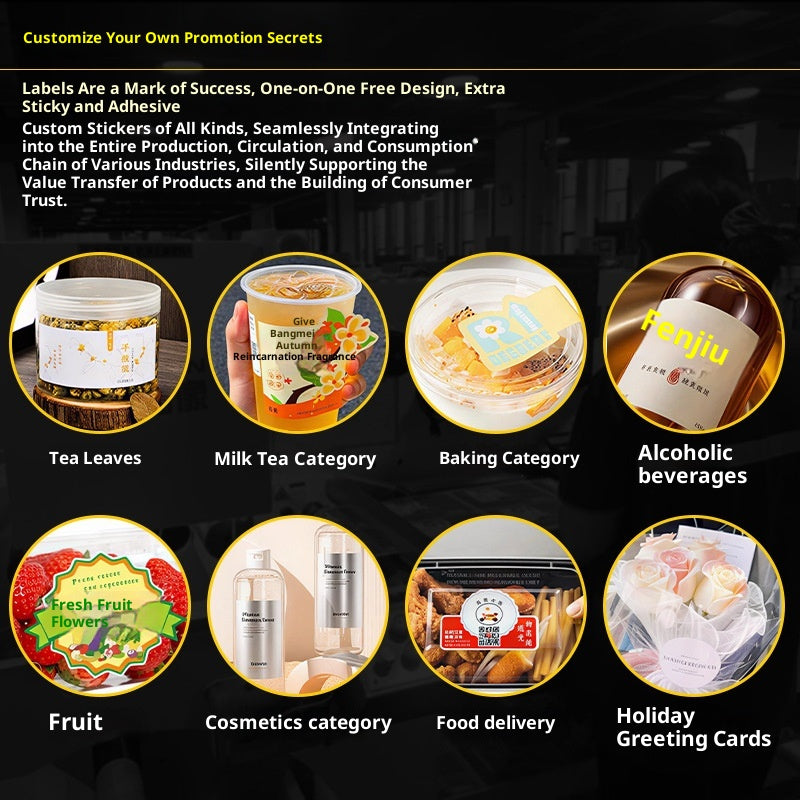 Roll Adhesive Food Label Packaging Sticker