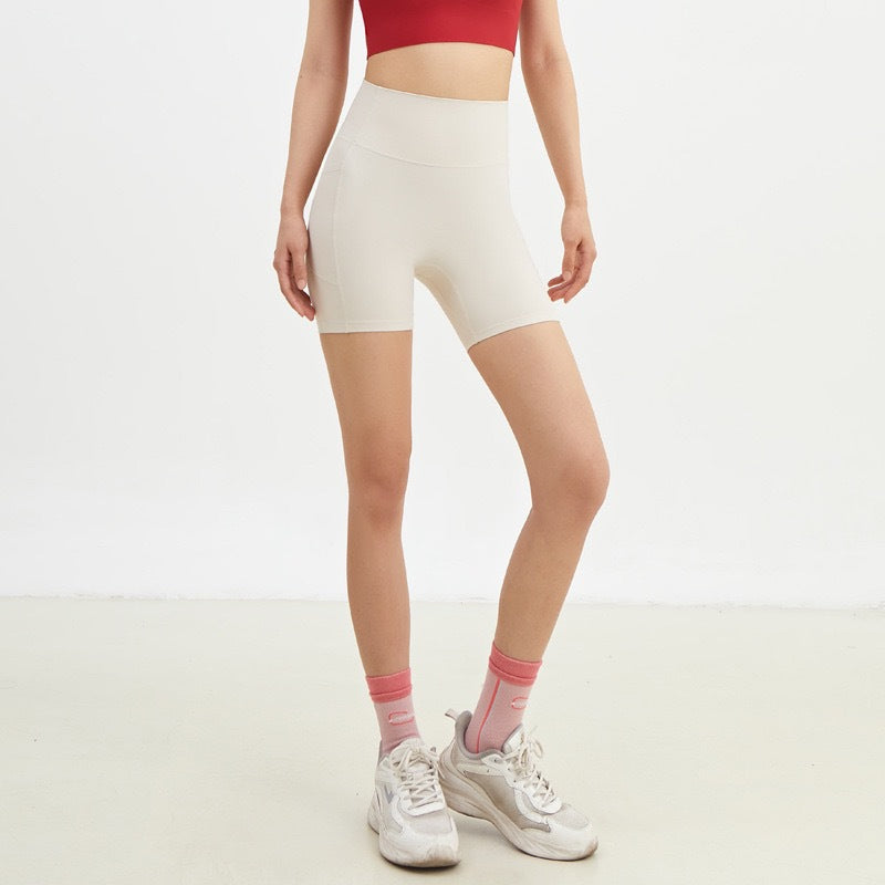 High-waisted Butt-lifting Workout Shorts For Outdoor Training