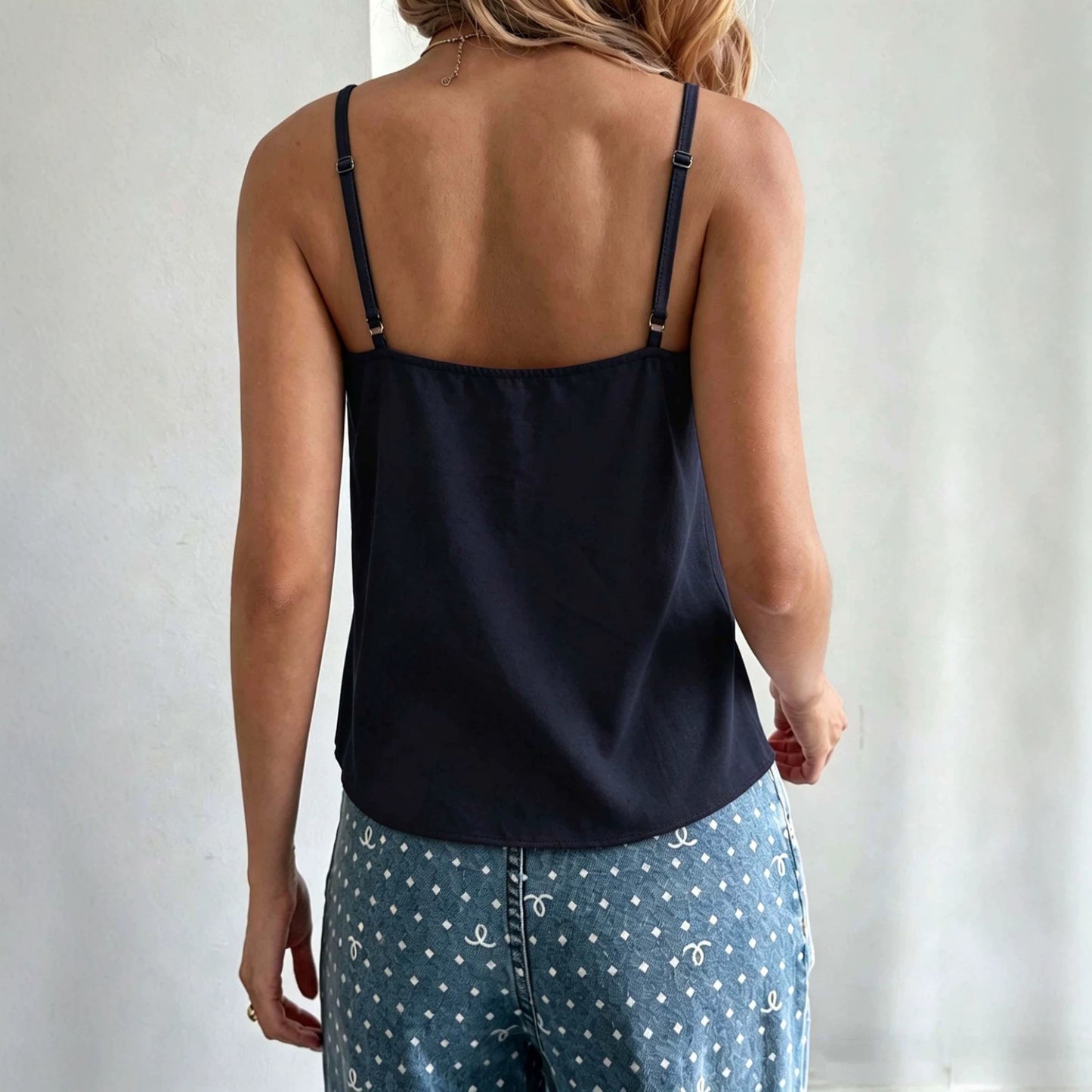 Summer New Hollowed-Out V-Neck Strap Tank Top For Women