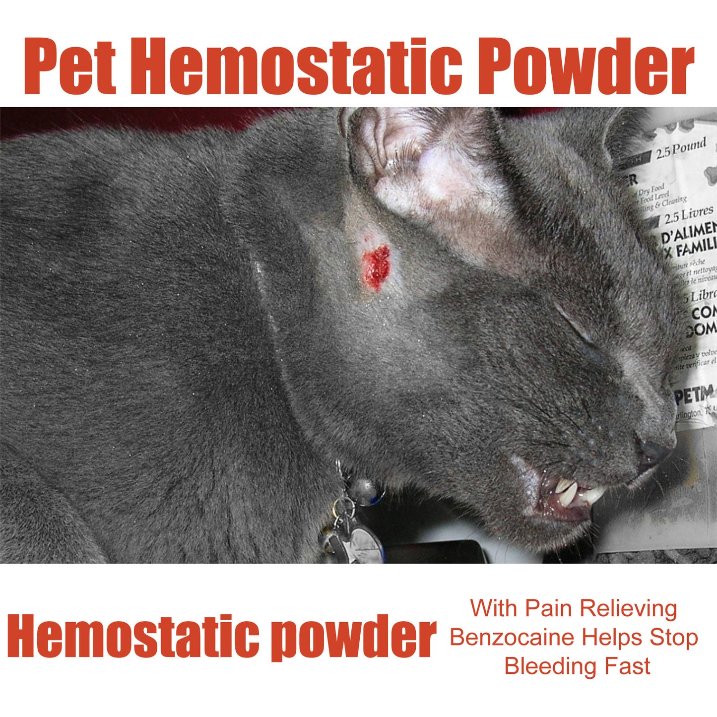 Pet Hemostatic Powder, Fast Bleeding Stop Wound Care Powder For Dogs Cats, Gentle Pet Nail Cut Skin Injury Healing Powder 50g