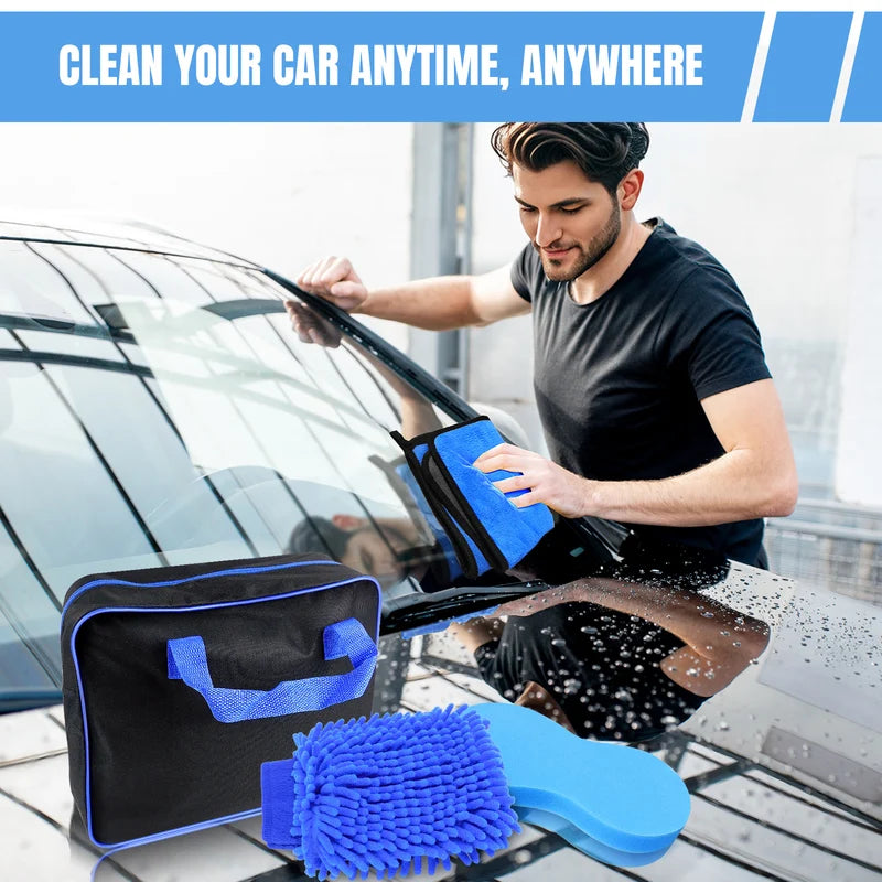 Car Detailing Brush Set, Kit, Brushes, Cleaning Windshield Tool, Professional Care Kit - Wash For Interior Exterior Wheels