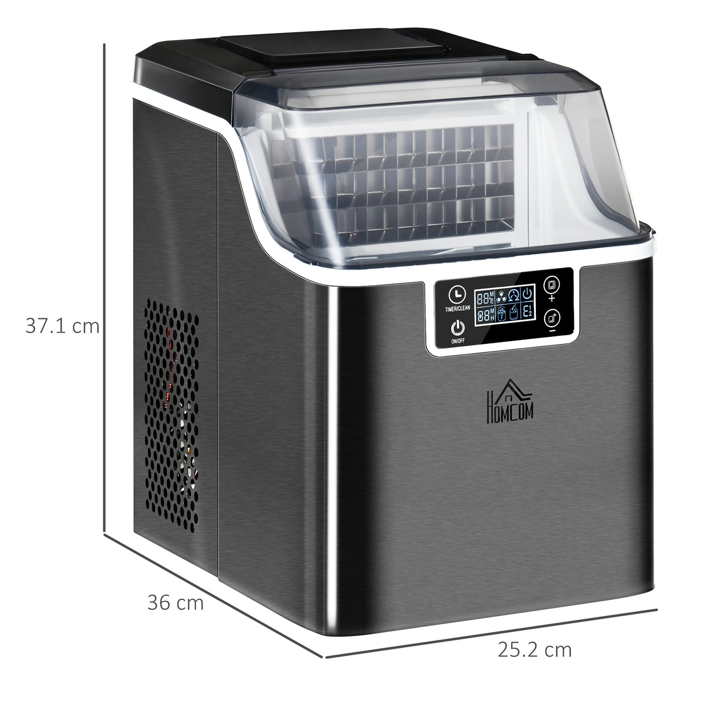3.2L Compact Ice Machine, With LCD Screen And Accessories - Black