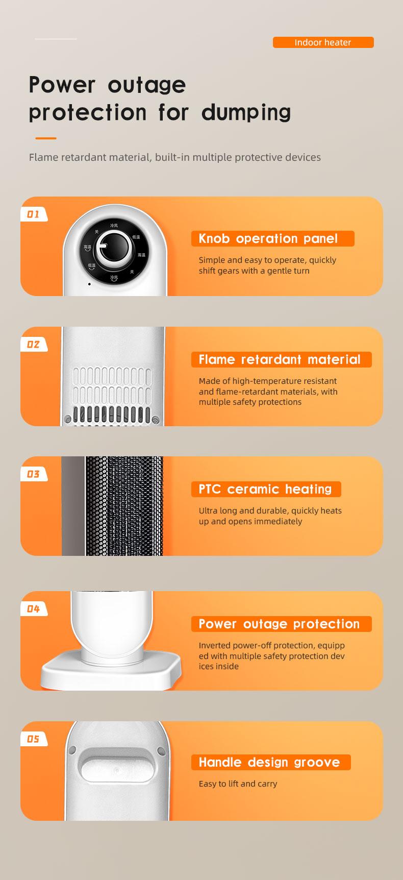 2000W Six-speed Adjustable Indoor Heater, The Best Choice For Home Use