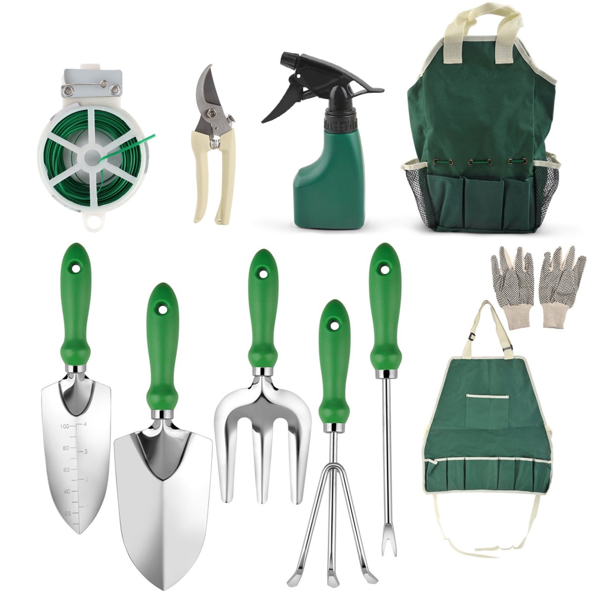 Garden Tool Set Outdoor Heavy Duty Gardening Work Set With Ergonomic Handle Garden Planting Tools Set 11 Piece Stainless Steel Hand Garden Tool Kit