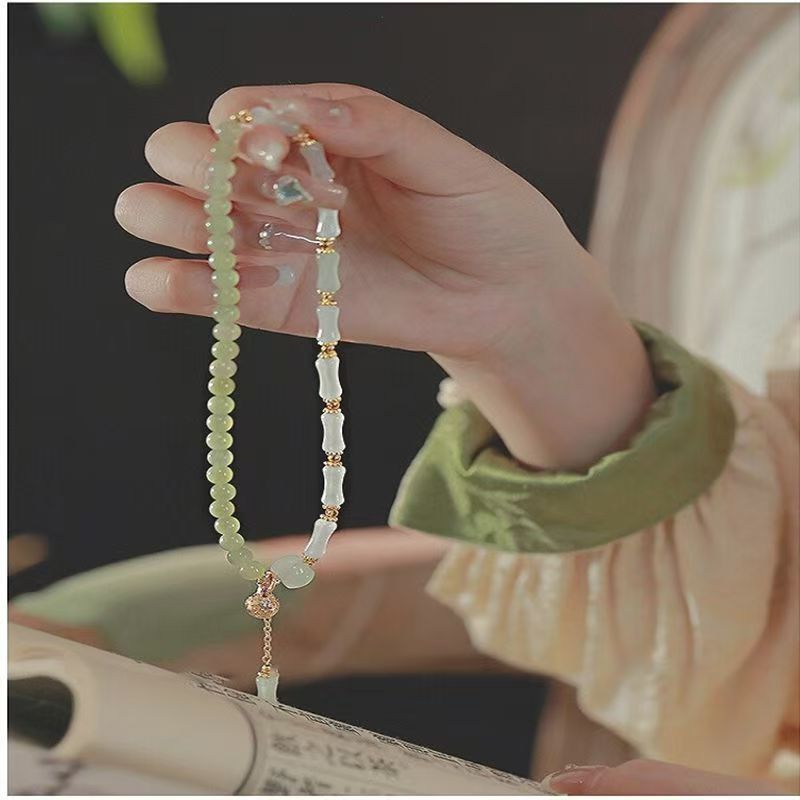 New Chinese Bamboo Beaded Bracelet Vintage Design Handmade Antique Girlfriend Birthday Gift Bracelet