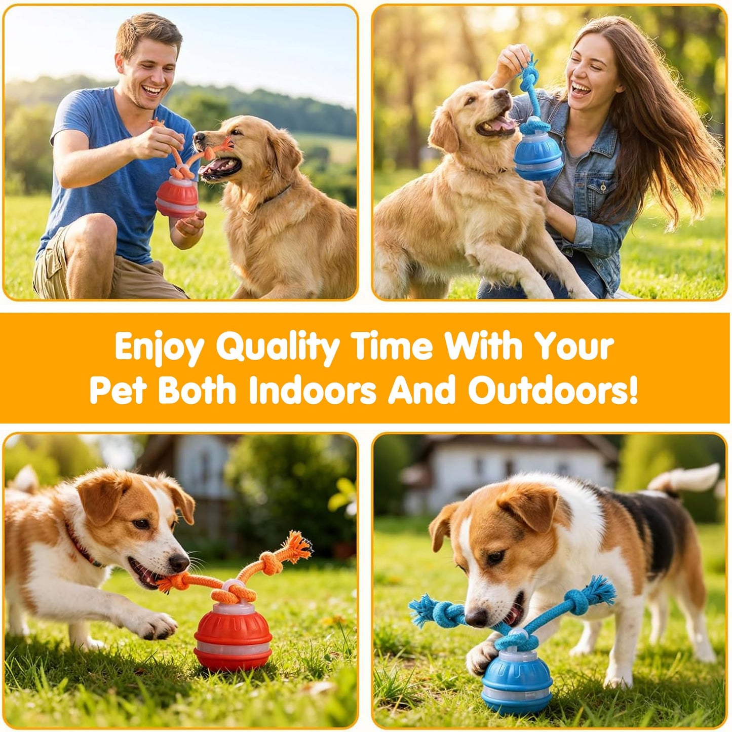 Interactive Dog Toys,Dog Ball Toy With Squeaky Birdsong Sound And Stimulation,Automatic Motion Activated Dog Toy For Boredom,Indoor Outdoor Pet Exercise Toy For Small,Medium Dogs