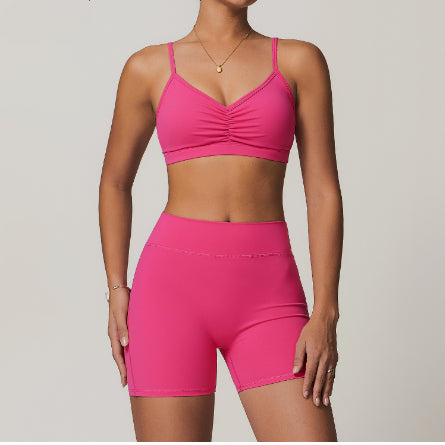 Beauty Back Yoga Clothes Suit Cargo Pocket Sports Suit High Waist Hip Lift Workout Clothes