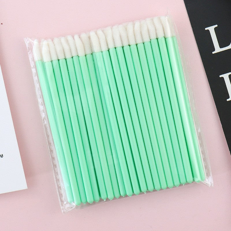 Fishing Rod Lip Brush Flocking Lipstick Makeup Brush Solid Lip Lacquer Brush Cotton Swab 50PCS
