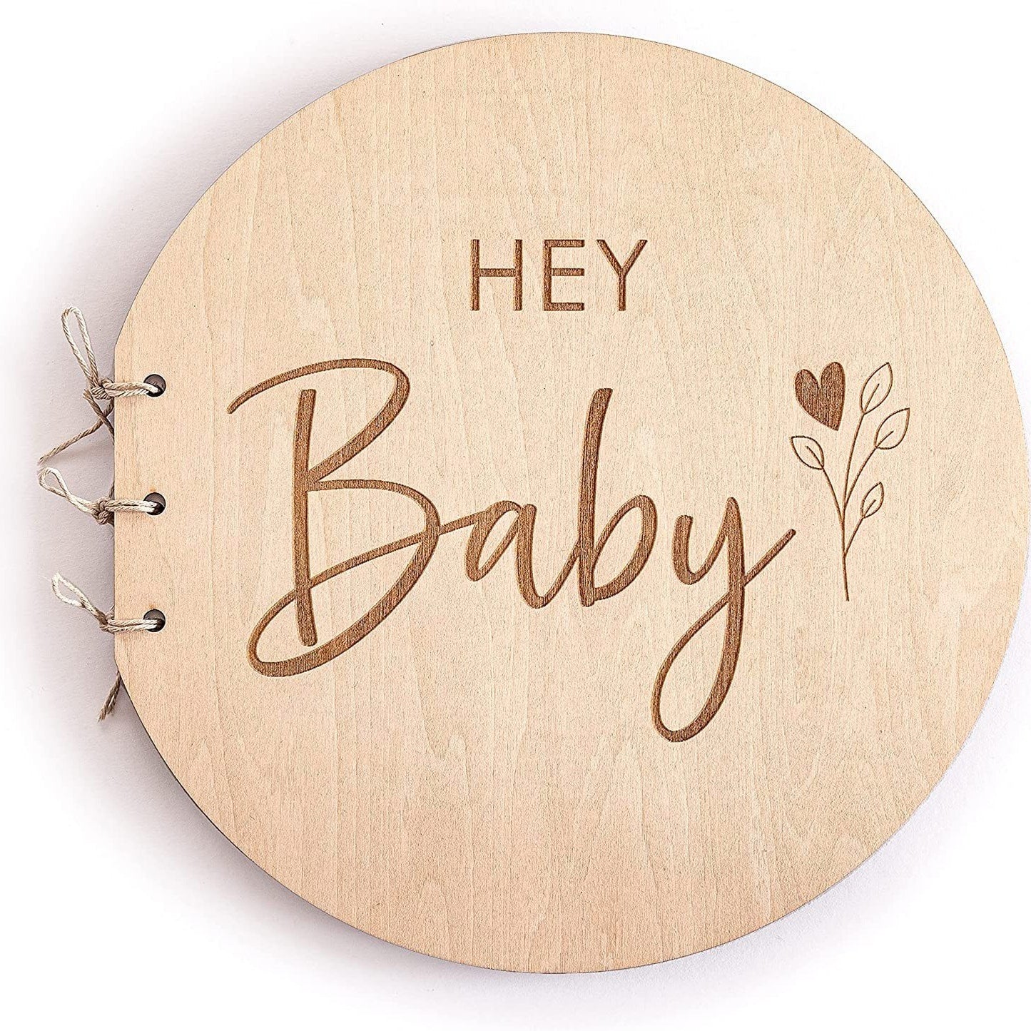Baby Shower Guest Book,40 Pages Hey Baby Shower Sign In Guest Book With Watercolor Design, Baby Shower Guest Book Alternatives Girl Boy, Wood Guestbook Keepsake Gift For New Parents