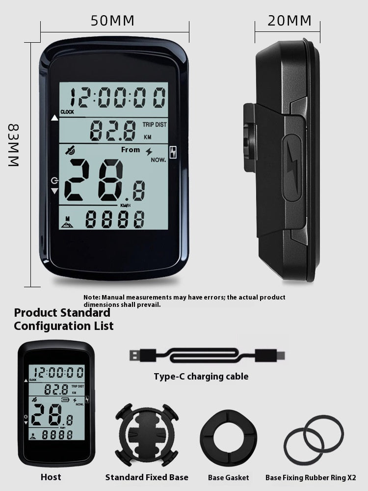 Mountain Bike Cycling Waterproof Wireless Charging Code Meter