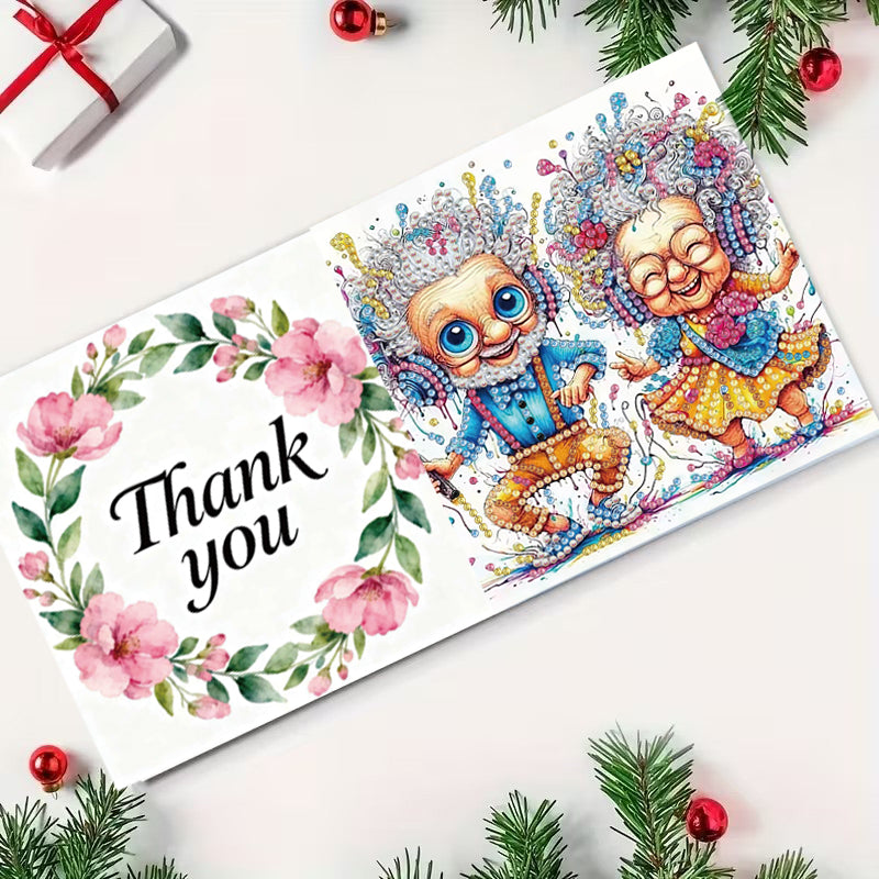 DIY Diamond Painting Kit Birthday Card Kit, Unique Grandma Pattern Design, Water Diamond Painting Art Mosaic Postcards, Festival Cards Perfect For Families, Friends, And Lovers, Handmade Gifts