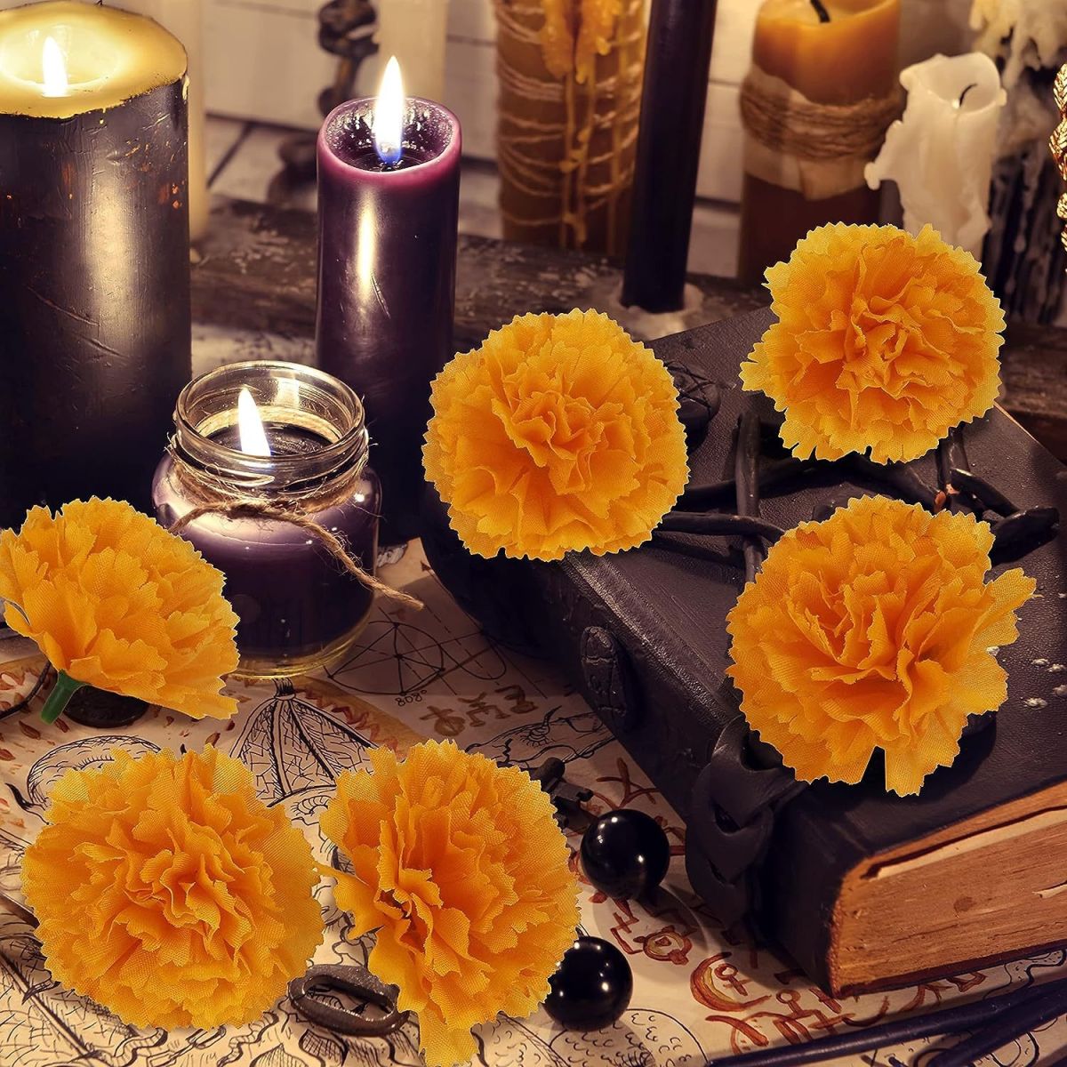 French Marigold Flower Wedding Hall Flower Wall Flower Arrangement Dead Day Garland Accessories