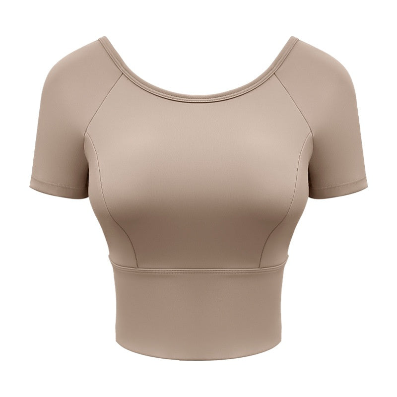 New Fitness Cross Beauty Back Integrated Chest Pad Sports Outdoor Top