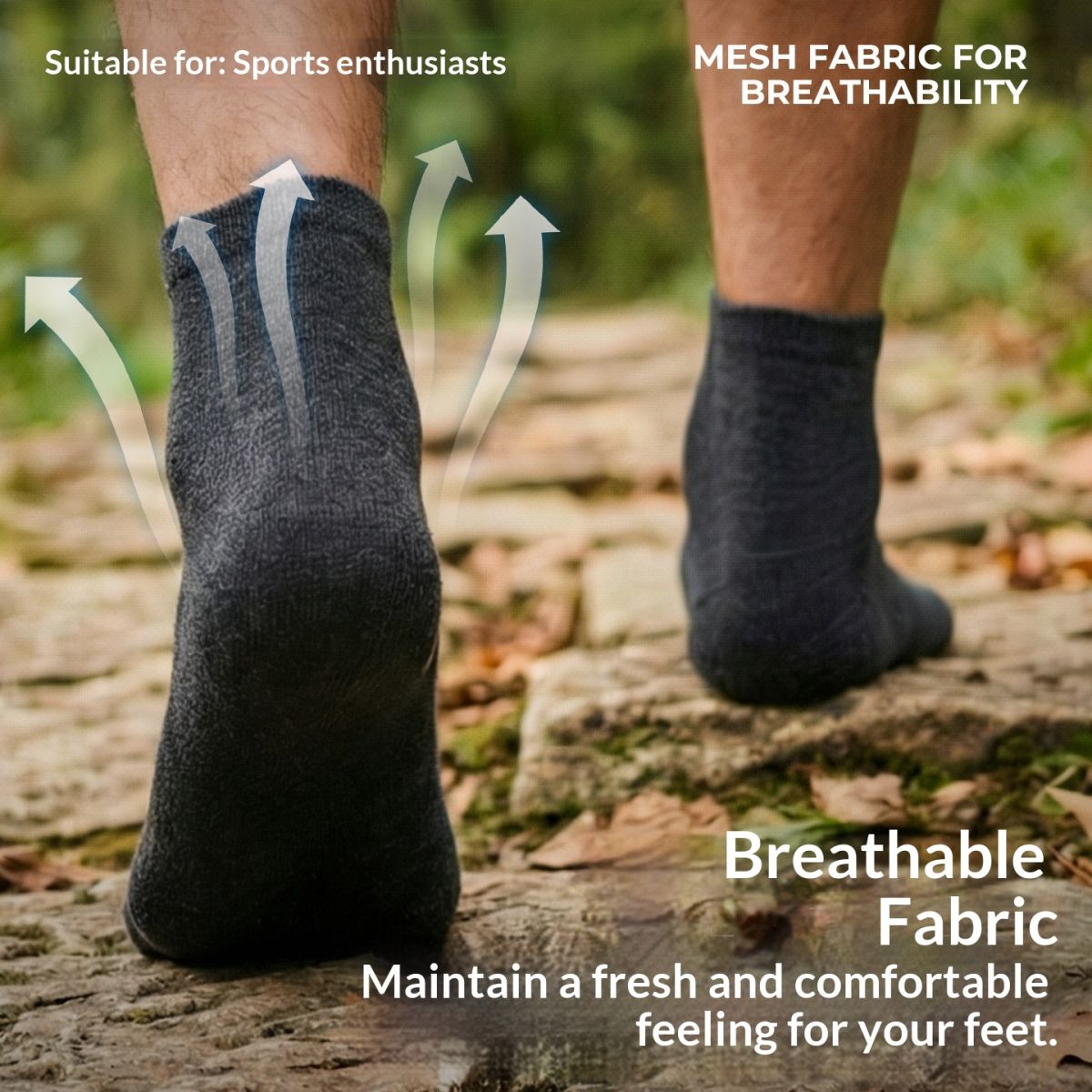 Mid-Calf Breathable And Sweat-Wicking All-Season Outdoor Hiking And Running Socks
