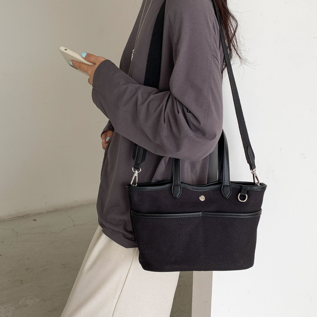 Korean-style Tote Canvas Bag Spacious Stylish For Work