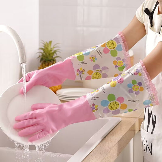 Kitchen And Household Cleaning Waterproof Rubber Gloves