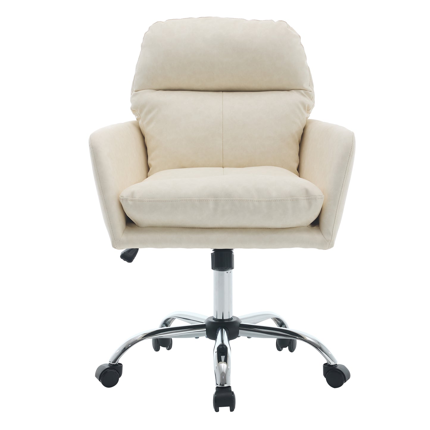 Artificial Leather, PU Leather, Black Base, Adjustable In Height, Suitable For Office, Bedroom, Dressing Table And Other Environments. An Office Chair.white