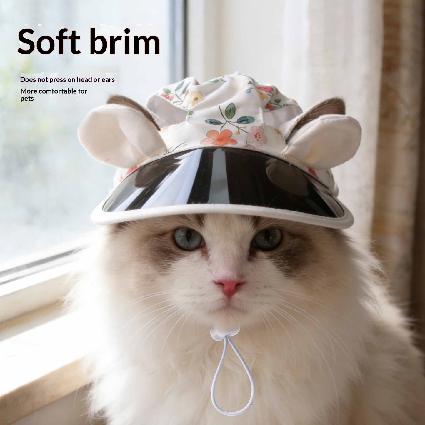 Sphynx Cat Sun Hat With Visor For Cats Kittens Adjustable Summer Outdoor Skin Protection