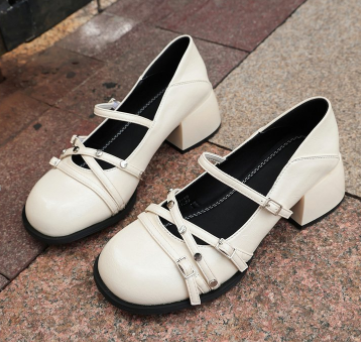 Women's Mary Jane Block Heel Pumps, 2026 Autumn New Cross Strap High Heel Fashion Shoes